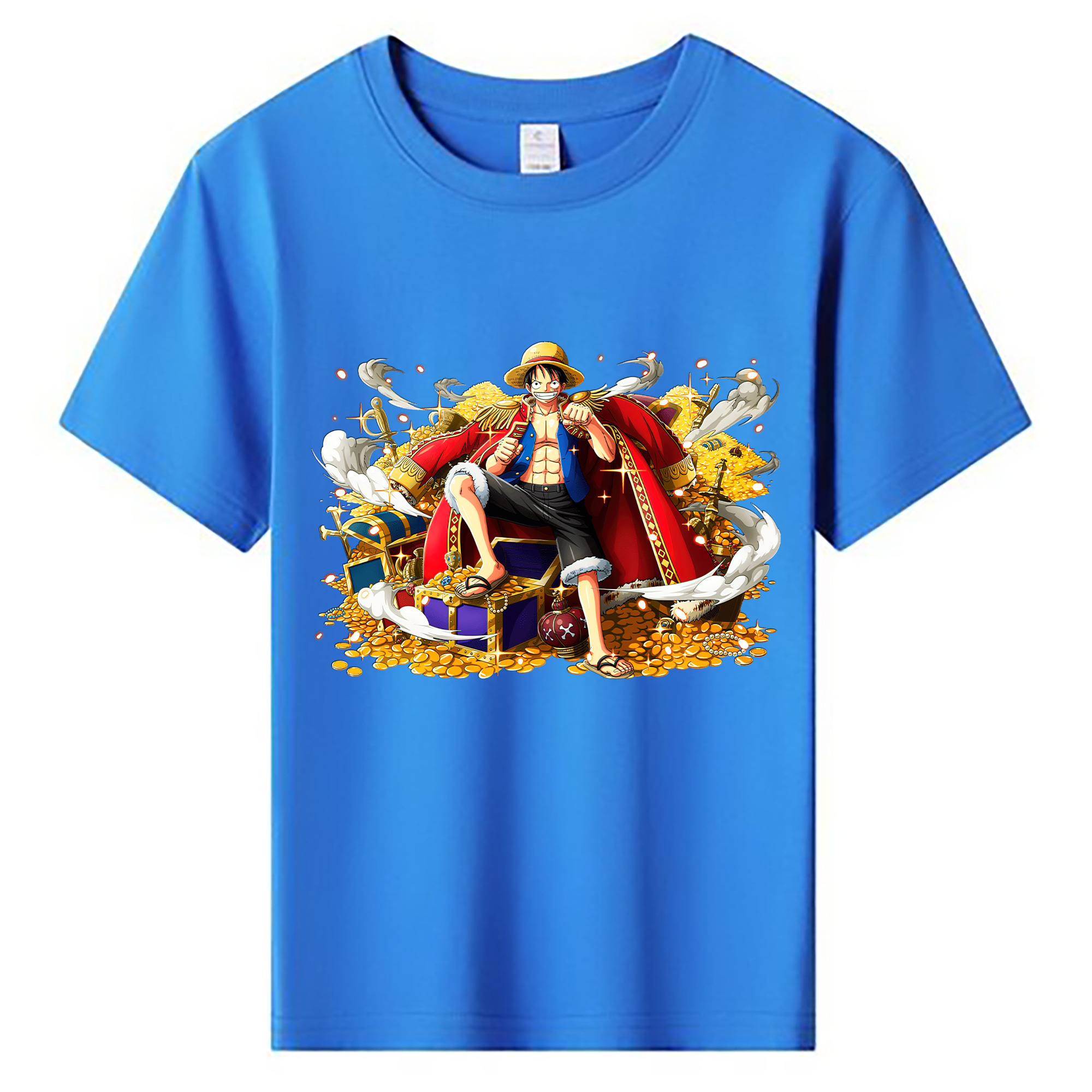 ワンピース モンキー・D・ルフィ ONE PIECE Monkey D. Luffy 綿100％キッズTシャツ（フロントプリント）